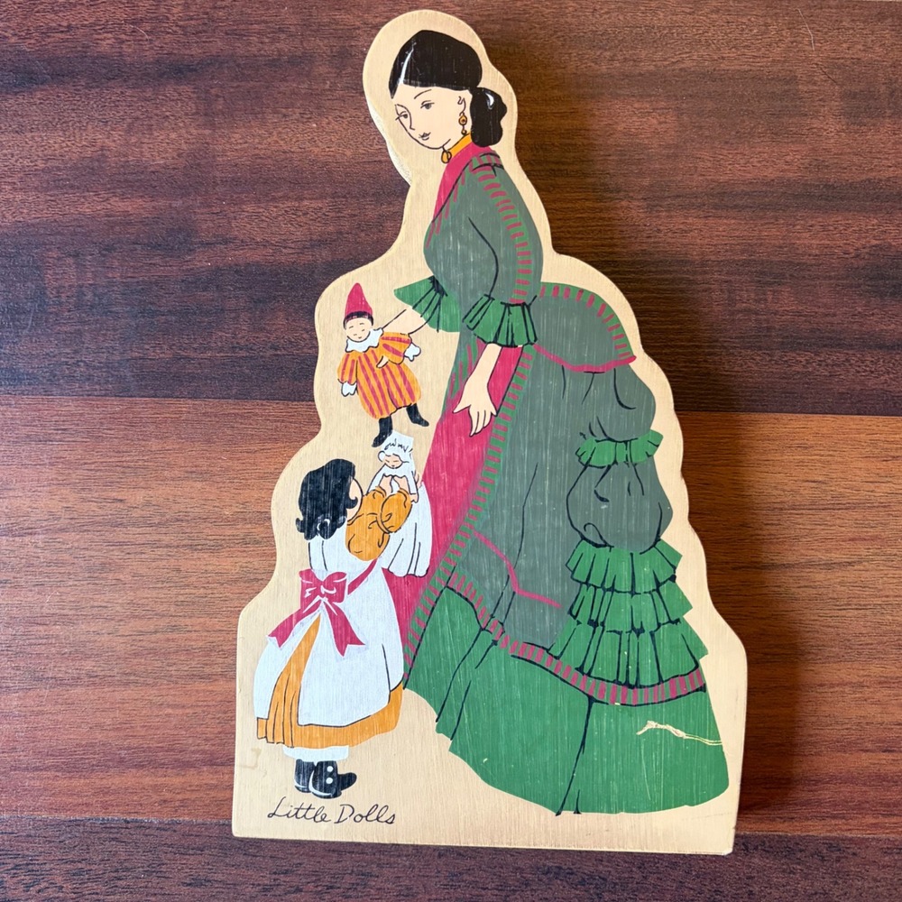 Wood N Memories A Family Christmas Little Dolls Vintage Wooden Figurine‎ 2383